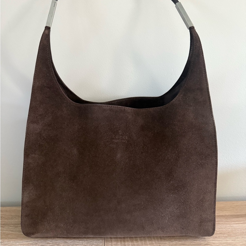 Gucci Brown Suede Hobo Bag